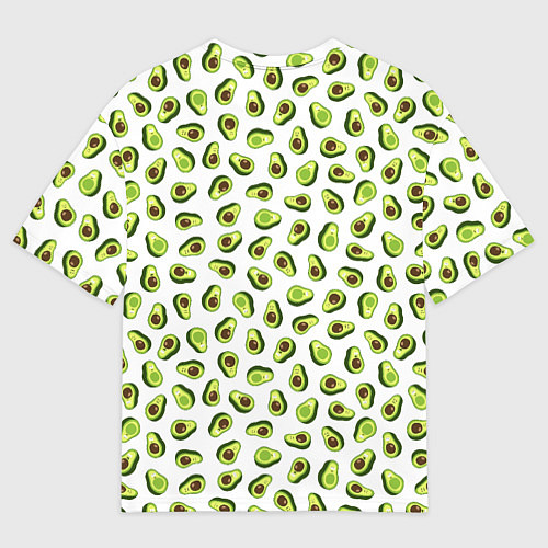 Мужская футболка оверсайз Смешное авокадо на белом фоне / 3D-принт – фото 2