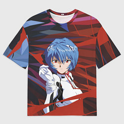 Мужская футболка оверсайз Рей Аянами из Евангелион