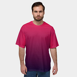 Футболка оверсайз мужская RED to dark BLUE GRADIENT, цвет: 3D-принт — фото 2