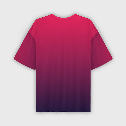 Мужская футболка оверсайз RED to dark BLUE GRADIENT / 3D-принт – фото 2