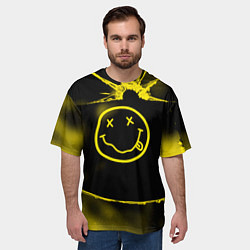 Футболка оверсайз мужская Нирвана nirvana разбитое стекло, цвет: 3D-принт — фото 2