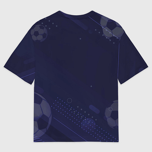 Мужская футболка оверсайз Лого Benfica в сердечке на фоне мячей / 3D-принт – фото 2