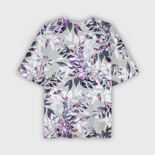Мужская футболка оверсайз Цветы Серый Букет / 3D-принт – фото 2