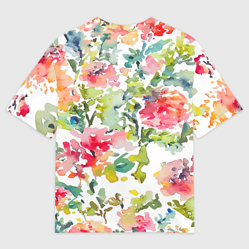 Мужская футболка оверсайз Floral pattern Watercolour Summer / 3D-принт – фото 2