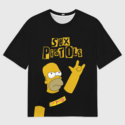 Мужская футболка оверсайз Sex Pistols Гомер Симпсон рокер