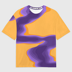 Мужская футболка оверсайз Фиолетовая река