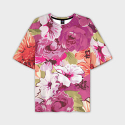 Мужская футболка оверсайз Красочный цветочный паттерн Лето Fashion trend 202