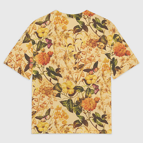 Мужская футболка оверсайз Цветы Летний Закат / 3D-принт – фото 2