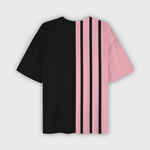 Мужская футболка оверсайз BLACKPINK HALF BLACK-PINK MINI LOGO / 3D-принт – фото 2