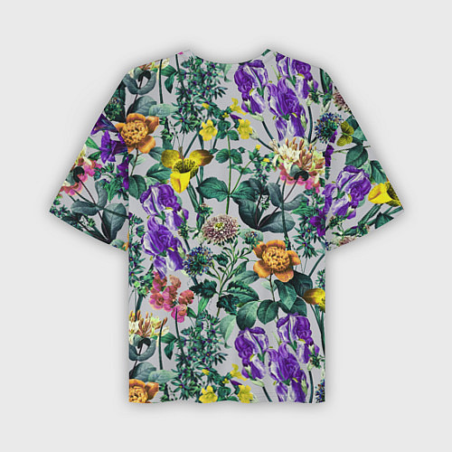 Мужская футболка оверсайз Цветы Летний Орнамент / 3D-принт – фото 2