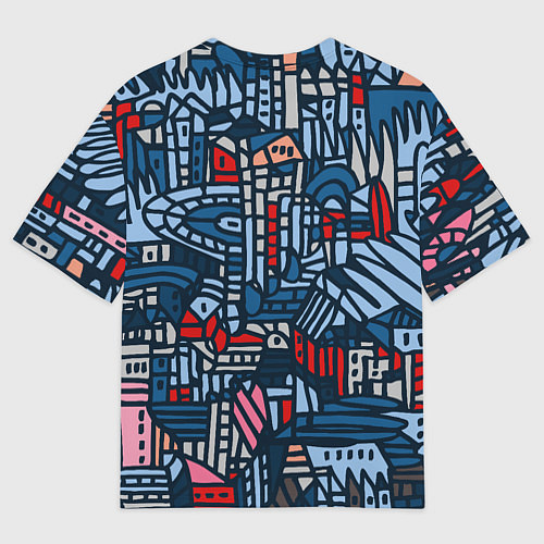 Мужская футболка оверсайз Sketch in blue tones / 3D-принт – фото 2