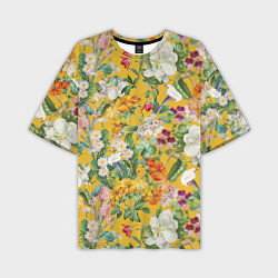 Мужская футболка оверсайз Цветы Солнечное Лето