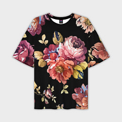 Мужская футболка оверсайз Розы в летней ночи Fashion trend