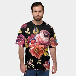 Футболка оверсайз мужская Розы в летней ночи Fashion trend, цвет: 3D-принт — фото 2