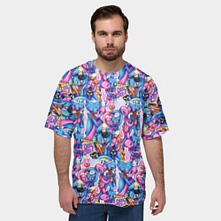 Футболка оверсайз мужская POPPY PLAYTIME HAGGY WAGGY AND KISSY MISSY LOVE, цвет: 3D-принт — фото 2