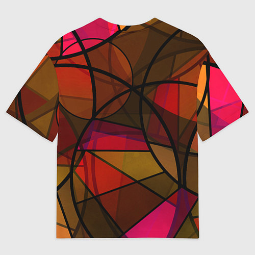 Мужская футболка оверсайз Абстрактный узор в оранжево-красных тонах / 3D-принт – фото 2