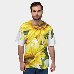 Футболка оверсайз мужская Сезон подсолнухов, цвет: 3D-принт — фото 2