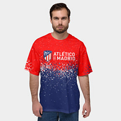 Футболка оверсайз мужская Atletico madrid атлетико мадрид брызги красок, цвет: 3D-принт — фото 2