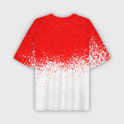 Мужская футболка оверсайз Атлетико белые брызги / 3D-принт – фото 2