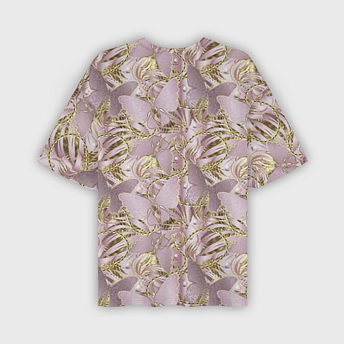 Мужская футболка оверсайз Золотистые бабочки / 3D-принт – фото 2