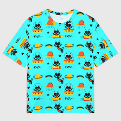 Мужская футболка оверсайз KITTENS IN SPACE