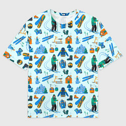 Футболка оверсайз мужская SKI TRAIL, цвет: 3D-принт