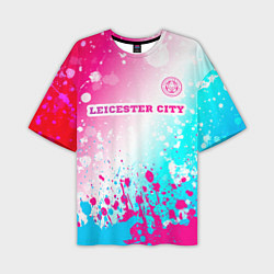 Мужская футболка оверсайз Leicester City Neon Gradient