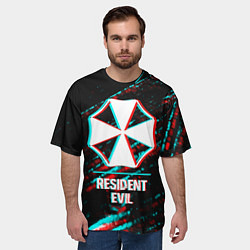 Футболка оверсайз мужская Resident Evil в стиле Glitch Баги Графики на темно, цвет: 3D-принт — фото 2