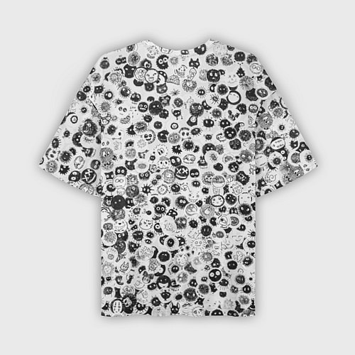 Мужская футболка оверсайз Micro smileys / 3D-принт – фото 2