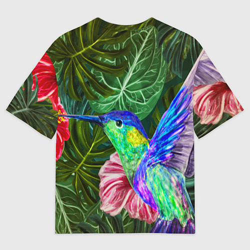 Мужская футболка оверсайз Колибри живопись / 3D-принт – фото 2