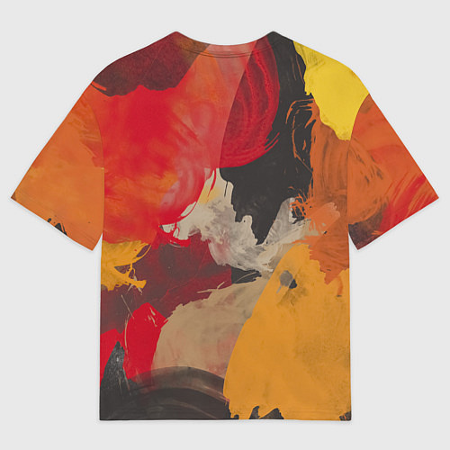 Мужская футболка оверсайз Мазки Акварелью / 3D-принт – фото 2