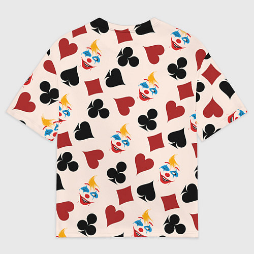 Мужская футболка оверсайз Джокер карты масть cards joker clown / 3D-принт – фото 2