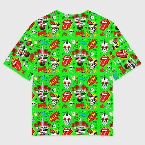 Мужская футболка оверсайз LOVE OF ROCK AND ROLL / 3D-принт – фото 2