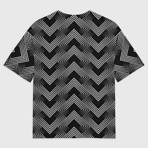 Мужская футболка оверсайз Геометрический черно-белый узор Арт Деко / 3D-принт – фото 2