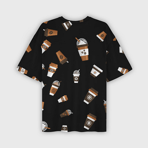 Мужская футболка оверсайз Кофейные стаканы / 3D-принт – фото 2
