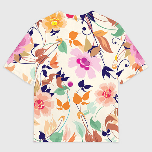 Мужская футболка оверсайз Summer floral pattern / 3D-принт – фото 2