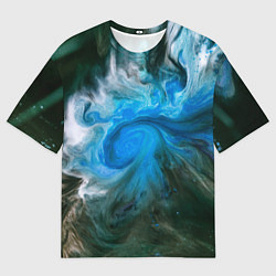 Мужская футболка оверсайз Неоновые краски - Синий