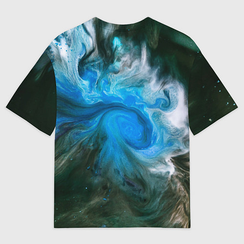 Мужская футболка оверсайз Неоновые краски - Синий / 3D-принт – фото 2