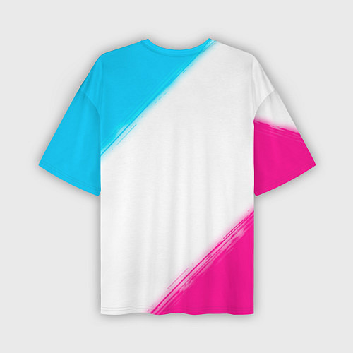 Мужская футболка оверсайз Leeds United Neon Gradient / 3D-принт – фото 2