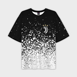 Футболка оверсайз мужская Juventus fc брызги краски, цвет: 3D-принт