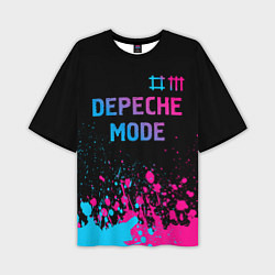 Мужская футболка оверсайз Depeche Mode Neon Gradient