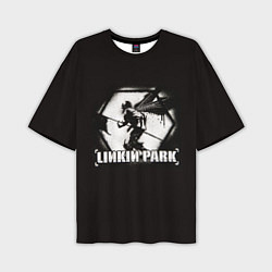 Мужская футболка оверсайз Linkin Park рисунок баллончиком