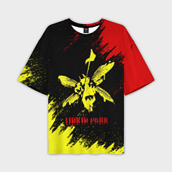 Мужская футболка оверсайз Linkin Park желто-красный