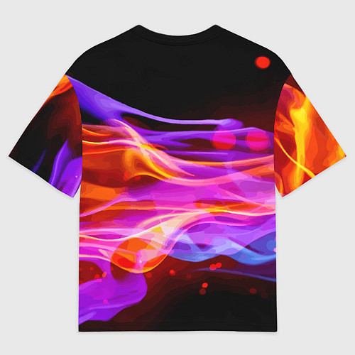 Мужская футболка оверсайз Abstract colorful waves / 3D-принт – фото 2