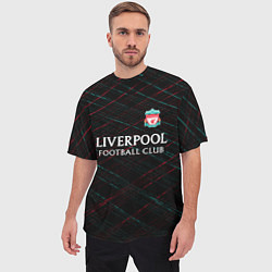 Футболка оверсайз мужская Liverpool ливерпуль чёрточки, цвет: 3D-принт — фото 2