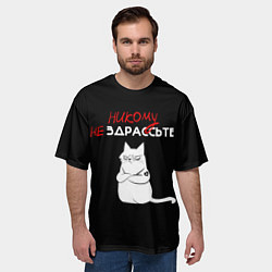 Футболка оверсайз мужская Неприветливый кот, цвет: 3D-принт — фото 2