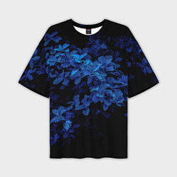 Мужская футболка оверсайз BLUE FLOWERS Синие цветы