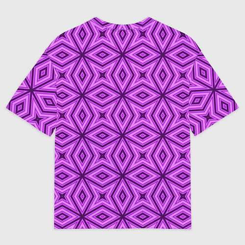 Мужская футболка оверсайз Геометрический узор в розово-малиновых тонах / 3D-принт – фото 2