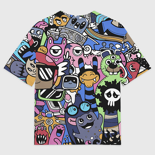 Мужская футболка оверсайз Милые и веселые монстры / 3D-принт – фото 2