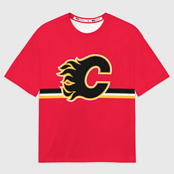 Мужская футболка оверсайз Калгари Флэймз Форма